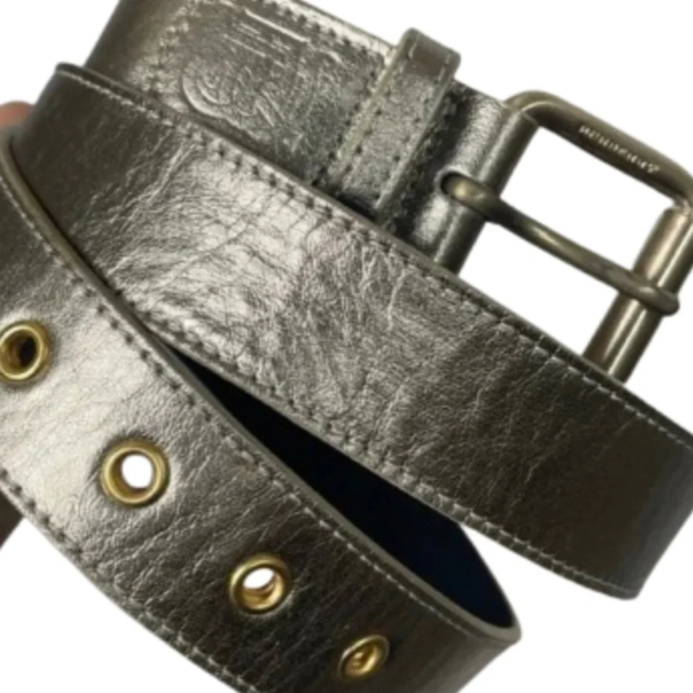 Burberry Metallic Belt London 36 90 made Italy leather